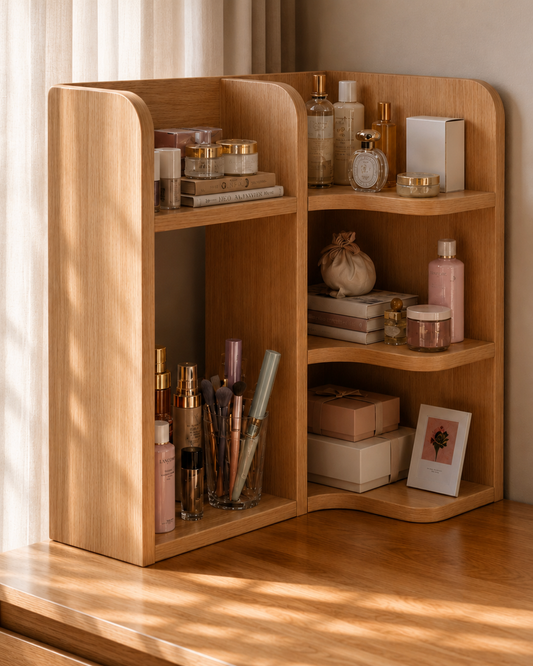 Le Vanity Nook | Wooden Makeup & Skincare Organizer