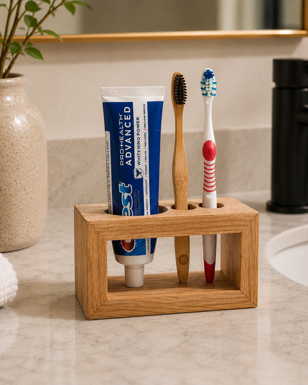 Le Clean Corner | Water-resistant Wooden Bathroom Holder