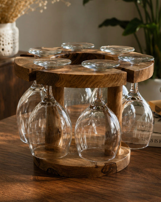 Le Glass Stand | Wooden Glass Holder