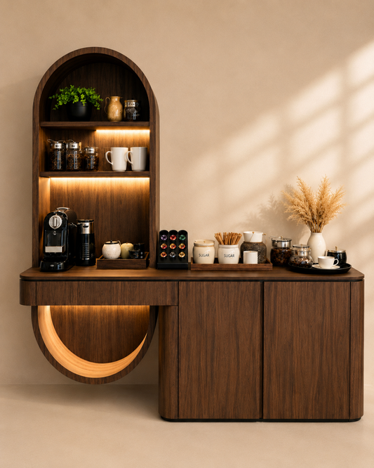 Le Brew Atelier | Wooden Coffee Console