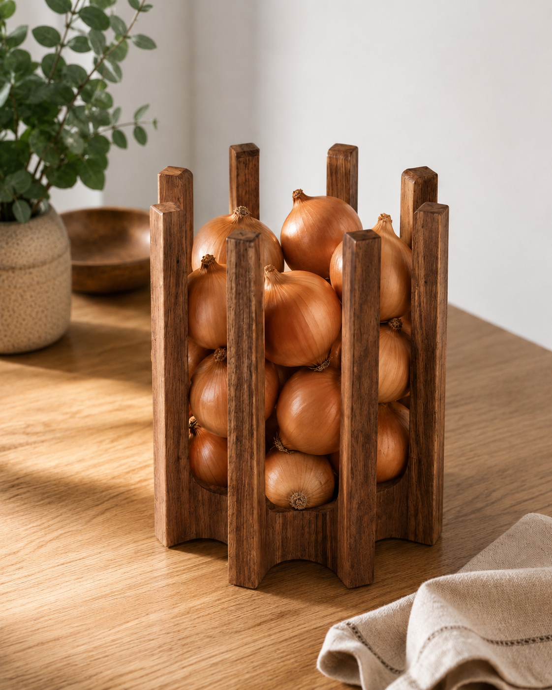 Le Pantry Nest | Wooden Onion & Potato Storage Holder