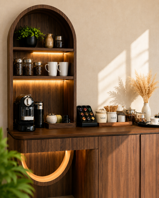 Le Brew Atelier | Wooden Coffee Console