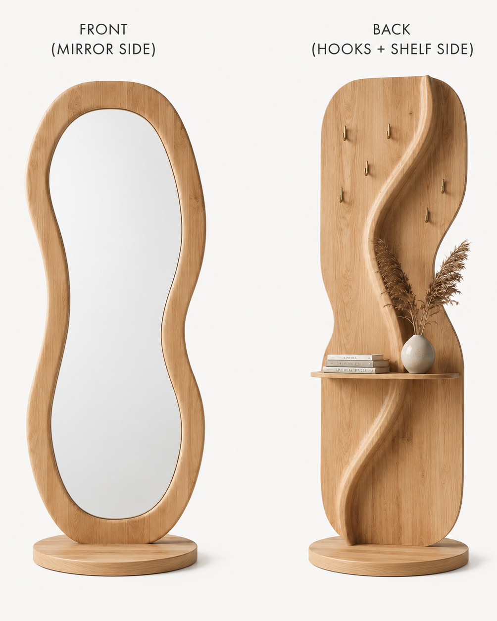 Le Miro Flow | Sculptural Mirror & Entry Organizer