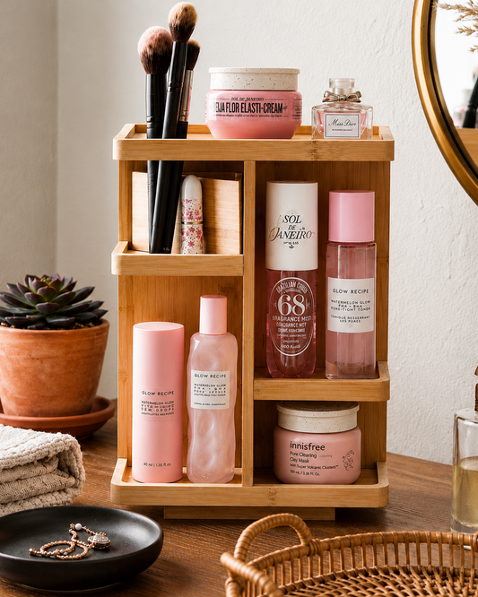 Le Carrousel Beauté | 360° Wooden Skincare & Makeup Organizer