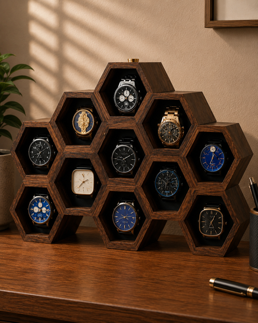 Le Temps Hexa | Wooden Watch Display Case