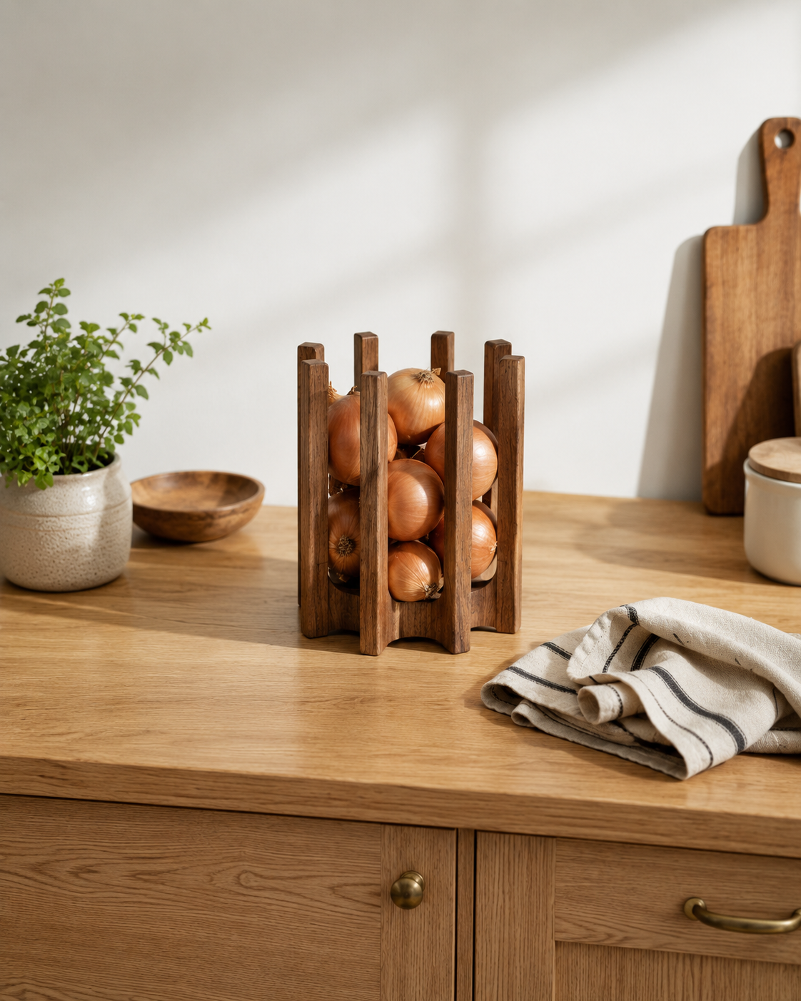 Le Pantry Nest | Wooden Onion & Potato Storage Holder