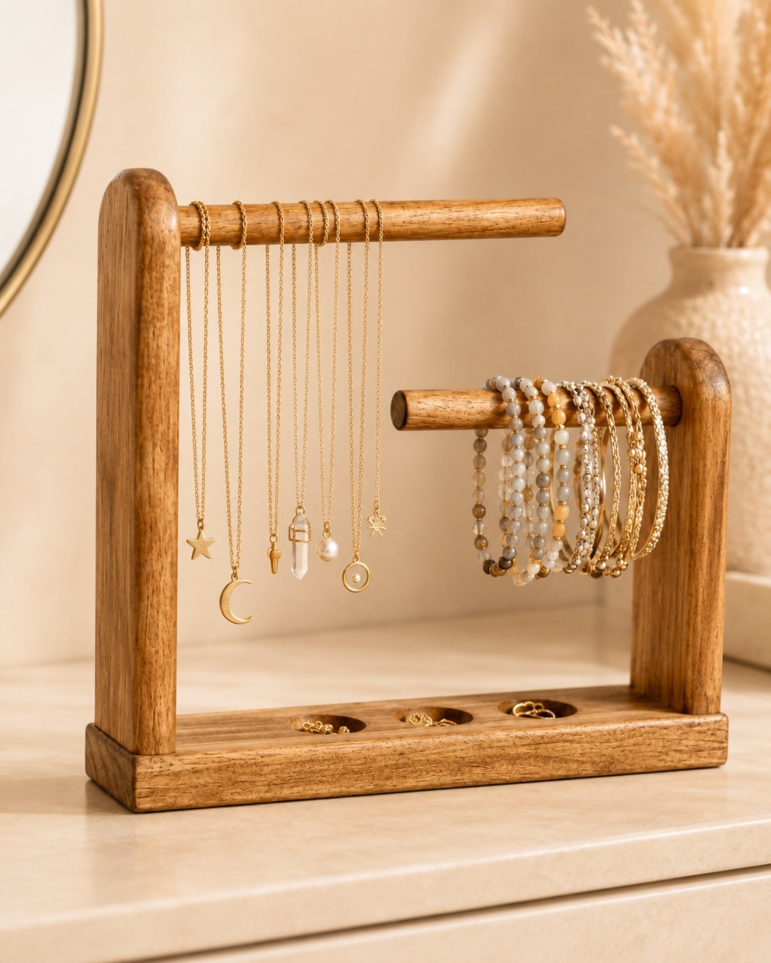 Le Bijoux Stand | Wooden Jewelry Organizer