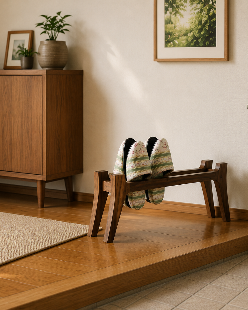 Le Lounge Perch | Wooden Slippers Display Stand