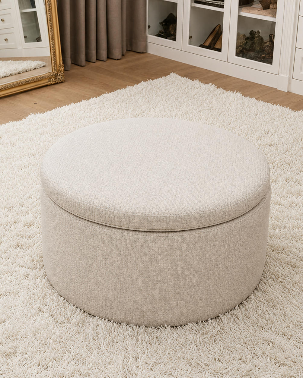 Le Coffre à Chaussures | Round Shoe Storage Ottoman
