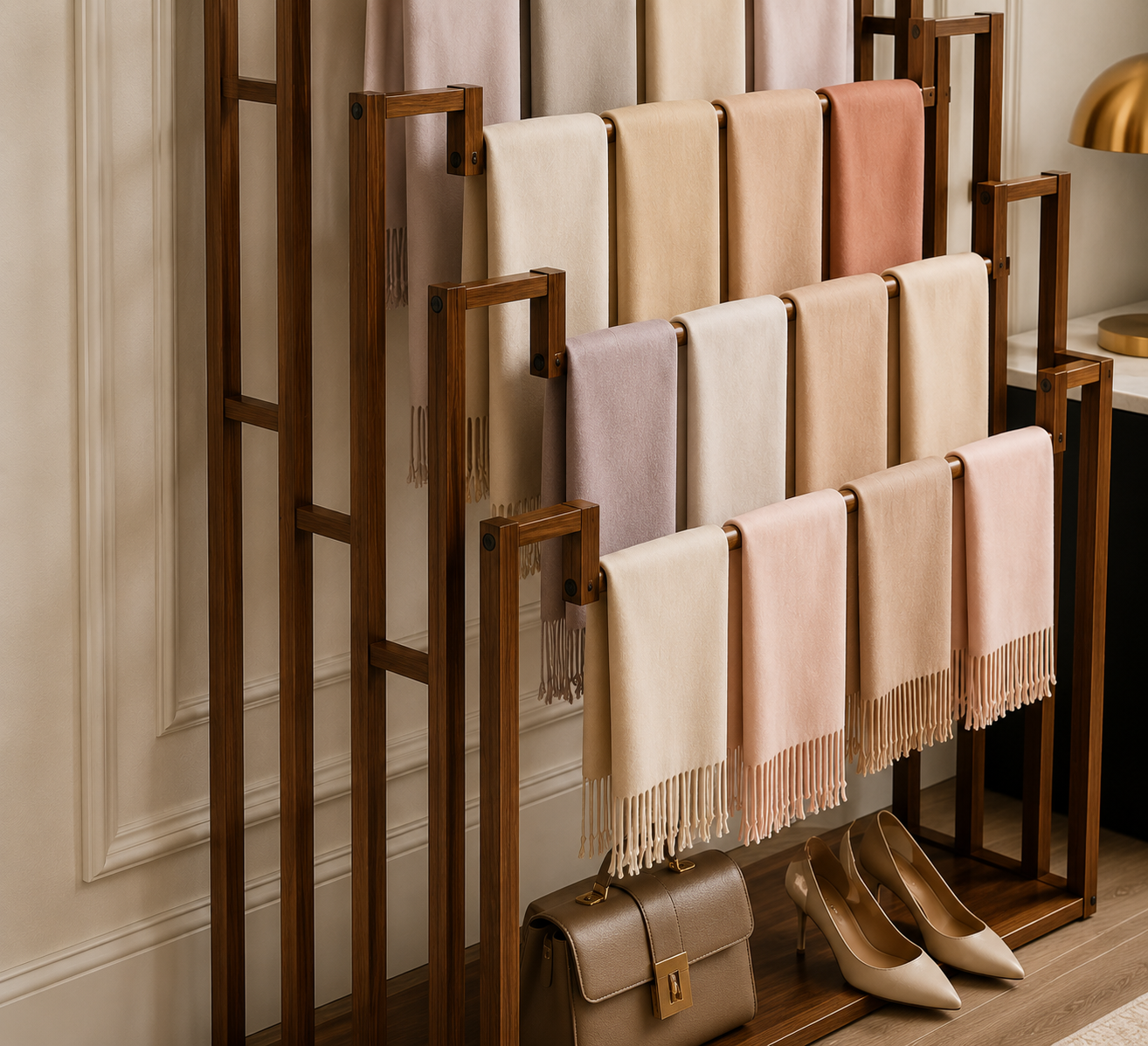 Le Scarf Gallery | Wooden Scarf Display Rack