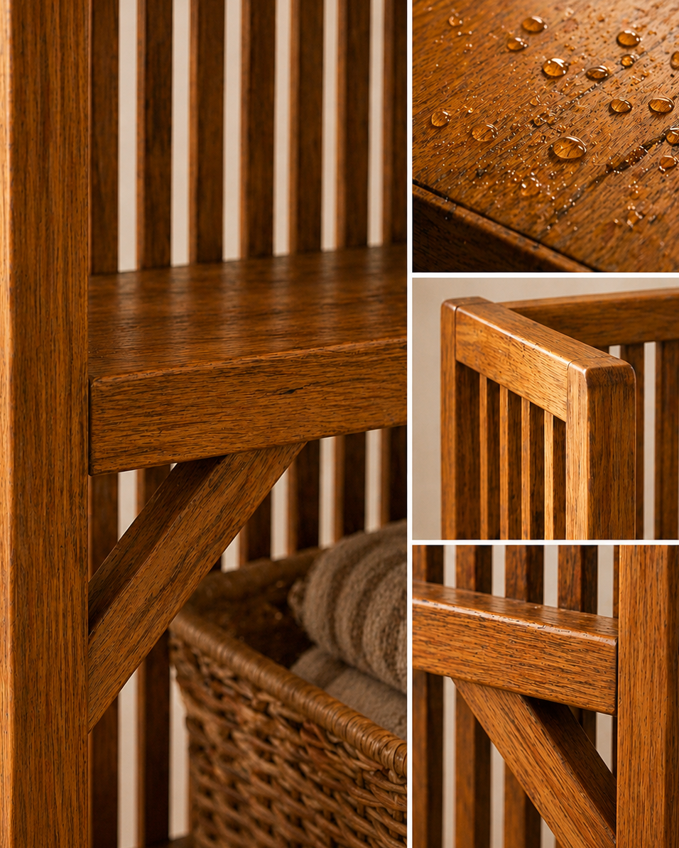 Le Spa Rack | Wooden Bathroom Storage Shelf