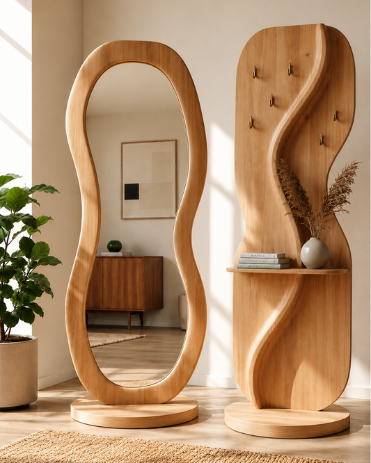 Le Miro Flow | Sculptural Mirror & Entry Organizer