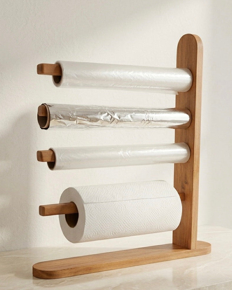 Le Wrap Station | Wooden Kitchen Roll Organizer