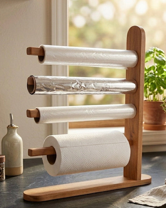 Le Wrap Station | Wooden Kitchen Roll Organizer