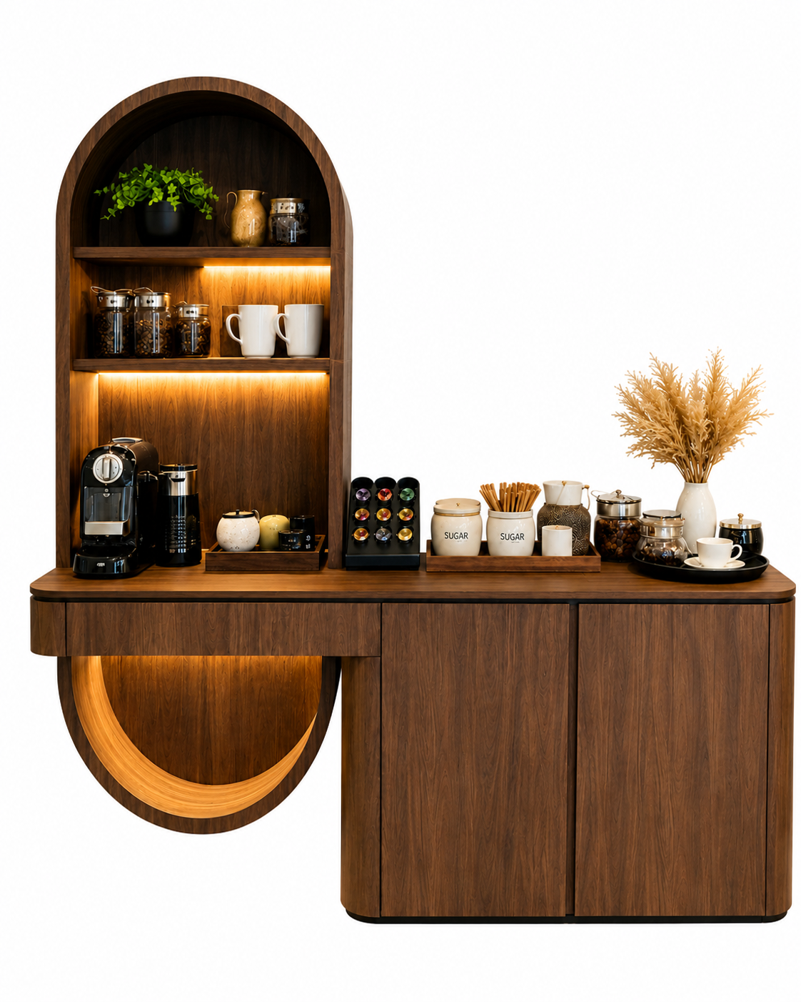 Le Brew Atelier | Wooden Coffee Console