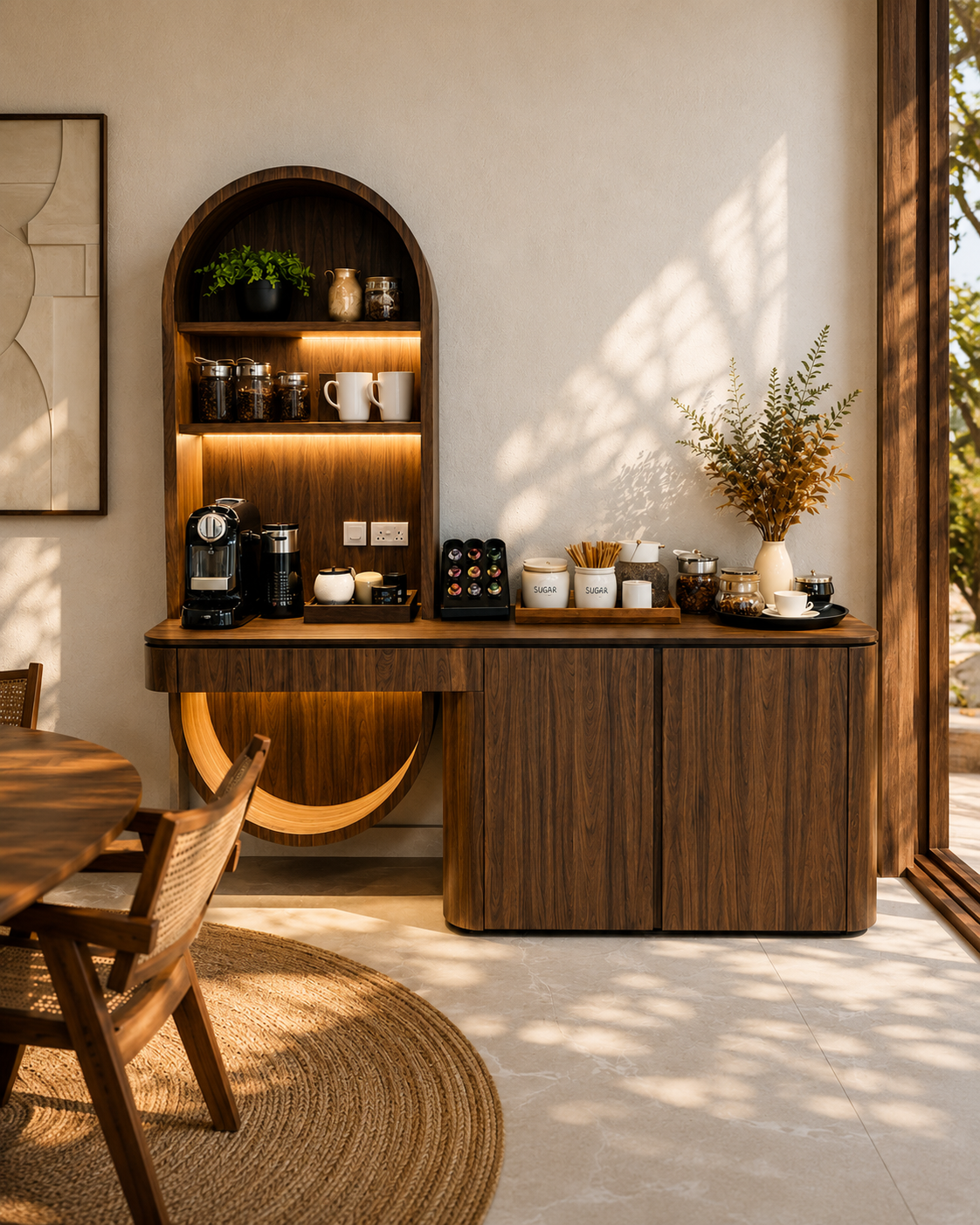 Le Brew Atelier | Wooden Coffee Console