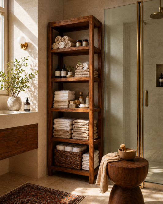 Le Spa Shelf | Wooden Bathroom Organizer