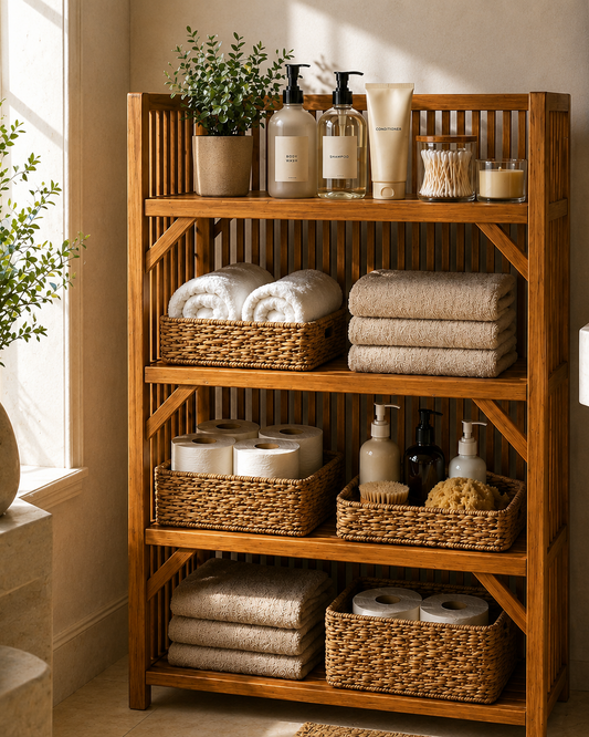 Le Spa Rack | Wooden Bathroom Storage Shelf