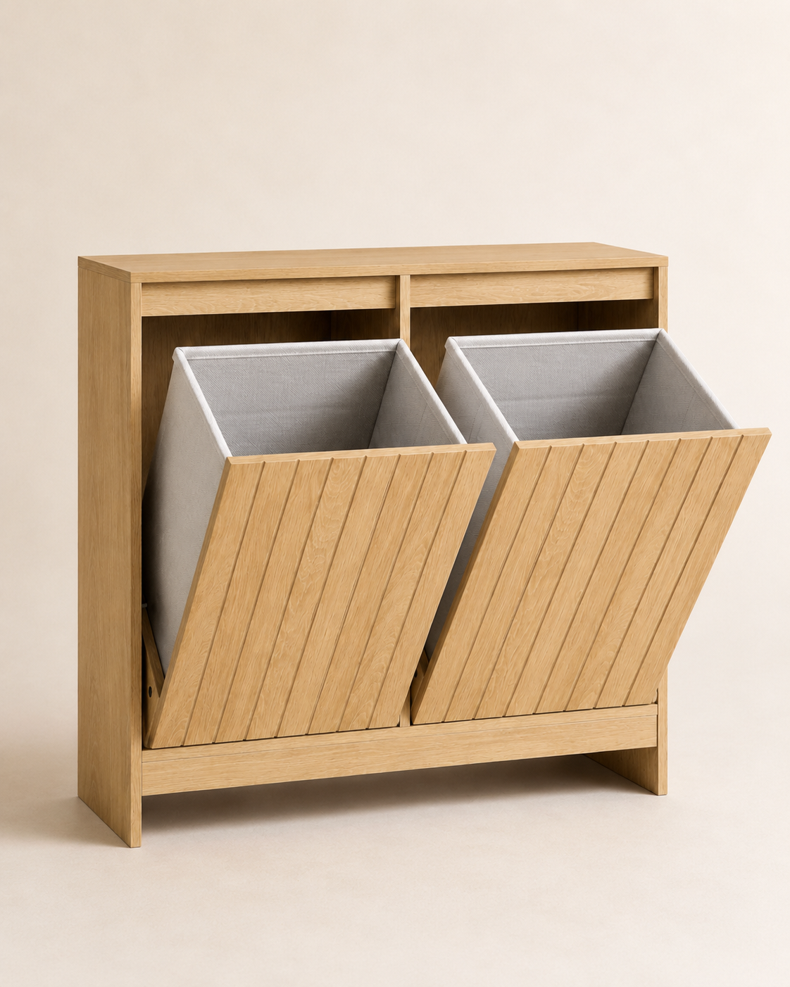 Le Laundry Duo | Wooden Double Laundry Basket Cabinet