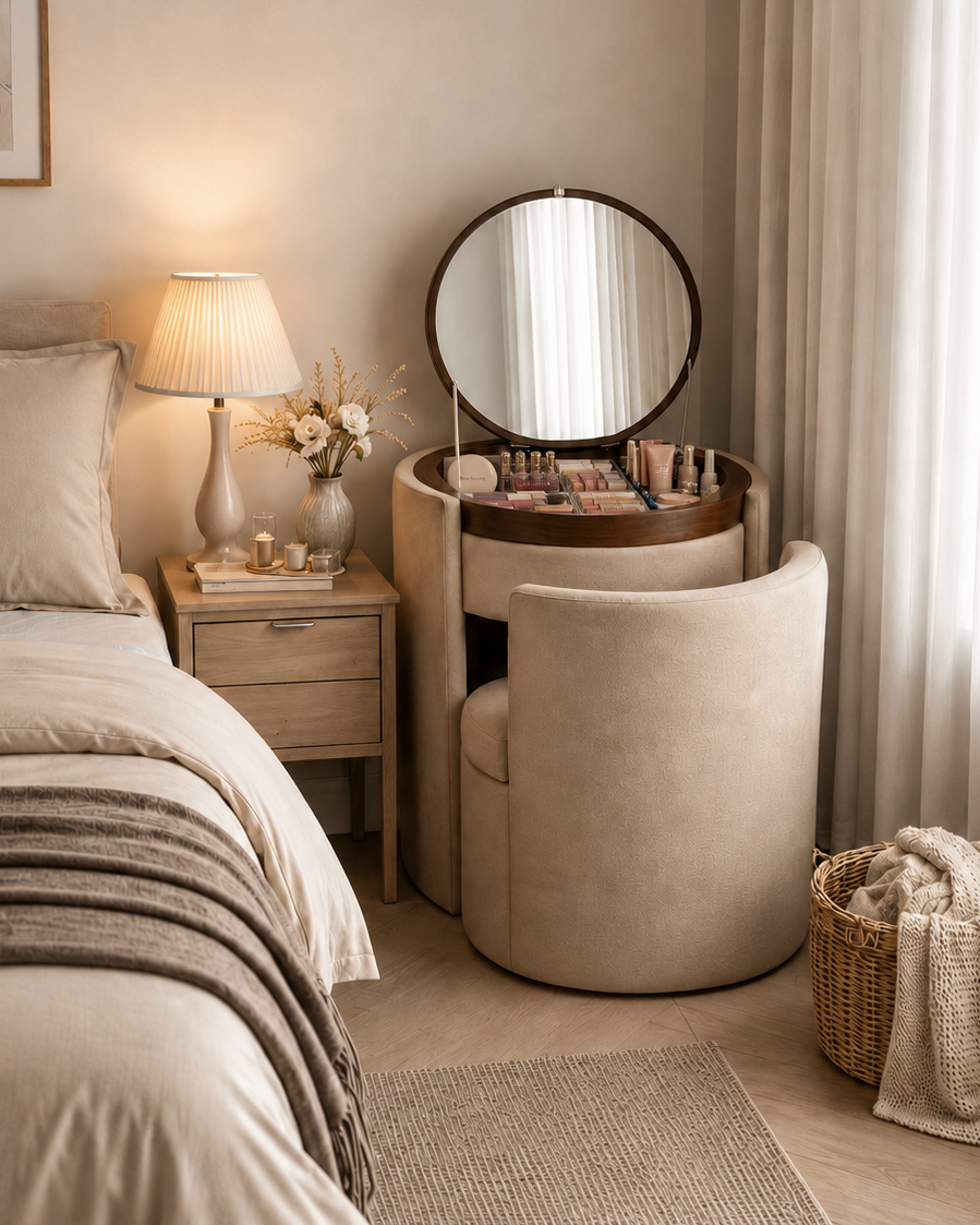 Le Vanity Secret | Hidden Makeup Storage Ottoman