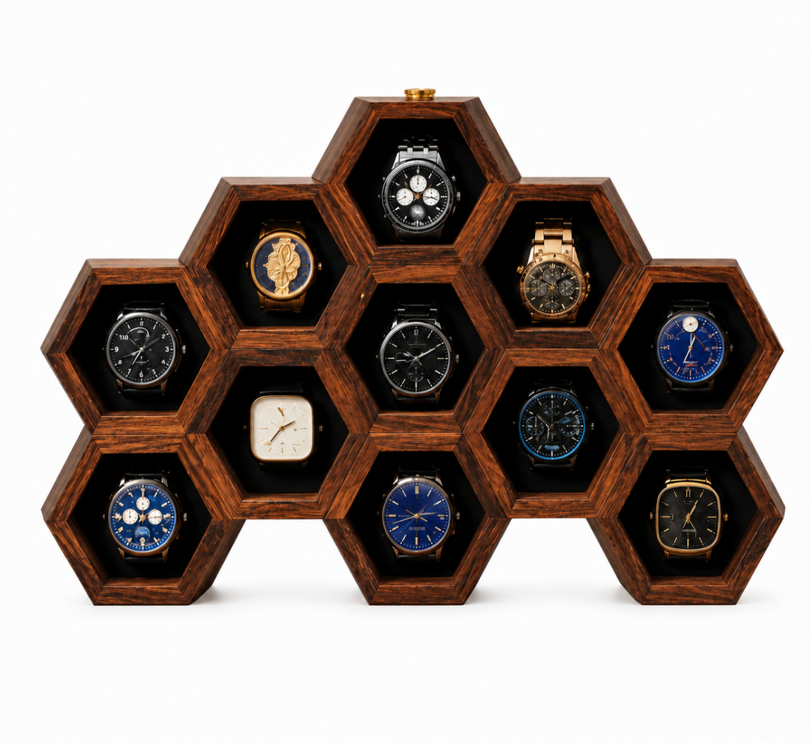 Le Temps Hexa | Wooden Watch Display Case